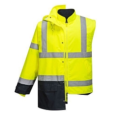 Reflexní nepromokavá bunda Executive Hi-Vis 5v1, žlutá/modrá, vel. 5XL