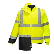 Reflexní nepromokavá bunda Executive Hi-Vis 5v1, žlutá/černá, vel. XXL