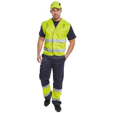 Reflexní kalhoty Combat Hi-Vis, modré/žluté, vel. M