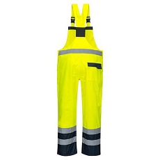 Reflexní kalhoty Water Hi-Vis s laclem, modré/žluté, vel. S