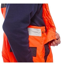 Reflexní kalhoty Beno Hi-Vis s laclem, oranžové, vel. S