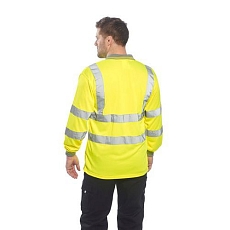 Reflexní polokošile s dlouhým rukávem Hi-Vis, žlutá, vel. XXL
