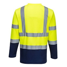 Reflexní tričko s dlouhým rukávem Cotton Comfort Plus Hi-Vis, žluté/modré, vel. XXL