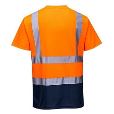 Reflexní tričko s krátkým rukávem Plus Hi-Vis, oranžové/modré, vel. XXL
