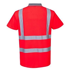 Reflexní polokošile s krátkým rukávem Plus Hi-Vis, červená, vel. M