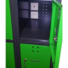 Skříň na dobíjení mobilních zařízení Wendy, SCHUKO, USB port, 8 boxů