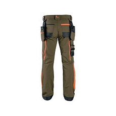Kalhoty CXS NAOS pánské, zeleno-zelené, HV oranžové doplňky, vel. 58