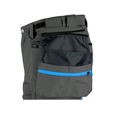 Kalhoty CXS NAOS pánské, šedo-černé, HV modré doplňky, vel. 56