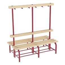 Lavice Mary s věšákovou stěnou, oboustranná, 150 cm, hnědá