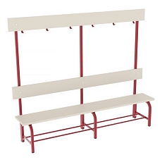 Lavice Eda s věšákovou stěnou, 200 cm, hnědá