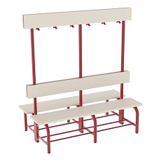 Lavice Aneta s věšákovou stěnou, oboustranná, 150 cm, modrá