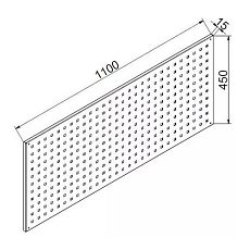 Perforovaný panel, 45 x 110 x 1,5 cm