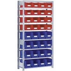 Policový regál s boxy (30 ks)