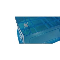 Plastový úložný box s víkem, modrý, 29 l