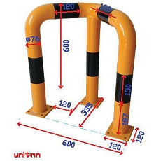 Rohová kovová zábrana, střední, délka 60 cm - Manutan Expert
