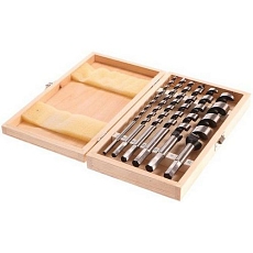 Vrtáky hadovité do dřeva, sada 6ks, 6-25mm, délka 230mm, v dřevěné kazetě GEKO