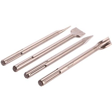 Sekáče SDS PLUS, sada 4ks, 250mm:, plochý 20 a 40mm, špičatý, drážkovací GEKO