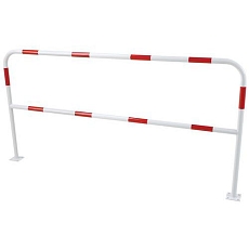 Kovová zábrana, délka 200 cm, průměr 38 mm, bílá/červená - Manutan Expert