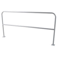 Kovová zábrana, délka 200 cm, průměr 38 mm, šedá - Manutan Expert
