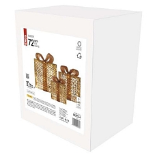 LED dárky, 3 velikosti, vnitřní, teplá bílá