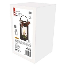 LED dekorace - vánoční lucerna se svíčkou černá, 20 cm, 3xAAA, vnitřní, vintage