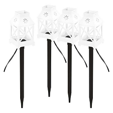 LED dekorace - zapichovací lucerny bílé, venkovní i vnitřní, studená bílá