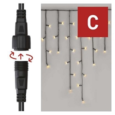 Standard LED spojovací vánoční řetěz - rampouchy, 2,5 m, venkovní, teplá bílá