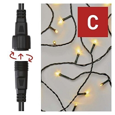 Standard LED spojovací vánoční řetěz - záclona, 1x2 m, venkovní, teplá bílá