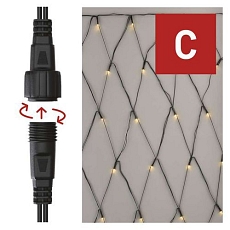 Standard LED spojovací vánoční řetěz - síť, 1,5x2 m, venkovní, teplá bílá