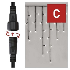 Standard LED spojovací vánoční řetěz - rampouchy, 2,5 m, venkovní, studená bílá