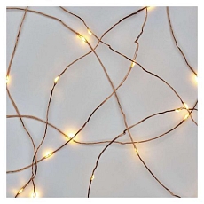 LED vánoční nano řetěz, 1,9 m, 2xAA, vnitřní, teplá bílá, časovač