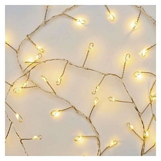 LED vánoční nano řetěz - ježek, 2,4 m, 3xAA, vnitřní, teplá bílá, časovač