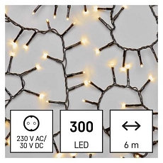LED vánoční řetěz - ježek, 6 m, venkovní i vnitřní, teplá bílá, časovač