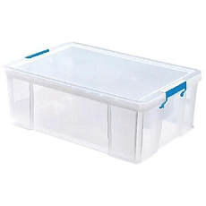 Plastový úložný box s víkem na klip Manutan Expert, 51 l