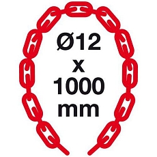 Bezpečnostní řetěz HARDENED s ochranným krytem z textílie, 12x1000 mm