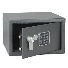 Nábytkový trezor s elektronickým zámkem, číselnou klávesnicí a páčkou k otevření, 180 x 290 x 250 mm