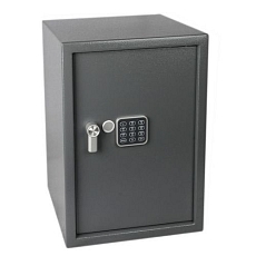 Nábytkový trezor s elektronickým zámkem, číselnou klávesnicí a páčkou k otevření, 500 x 350 x 330 mm