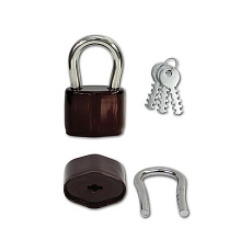 Ocelový visací zámek jednoduché lamelové konstrukce,průměr třmene 6 mm, výška 36 mm