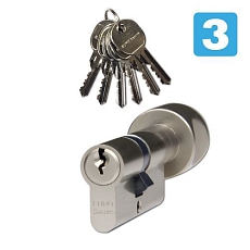 Bezpečnostní vložka EuroSecure s kouli, 40/40 mm, nikl