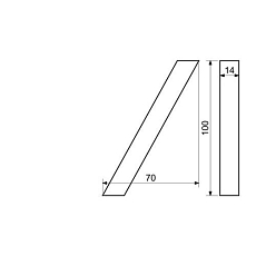 Hliníkové číslo v 3D provedení s broušeným povrchem, znak 
