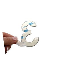 Hliníkové číslo v 3D provedení s broušeným povrchem, znak 