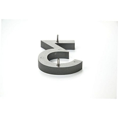 Hliníkové číslo v 3D provedení s broušeným povrchem, znak 