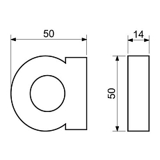 Hliníkové číslo v 3D provedení s broušeným povrchem, znak 