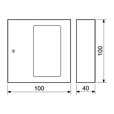Požární kovová skříňka se sklem