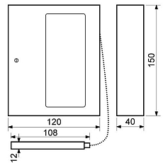 Požární kovová skříňka se sklem a kladívkem