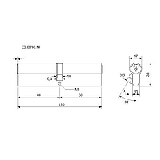 Bezpečnostní vložka EuroSecure, 60/60 mm, nikl