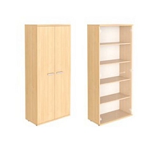 Vysoká široká skříň Abonent, 183,1 x 80 x 40 cm, s dvířky, dezén javor