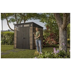 Zahradní domek Horizontal 7 x 7, světle hnědý