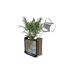 Zahradní květináč Deco Rectangle, 45,5 x 76 x 45,5 cm, tmavě hnědý