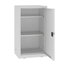 Kovová dílenská skříň, 104 x 60 x 43,5 cm, 2 police, šedá/šedá